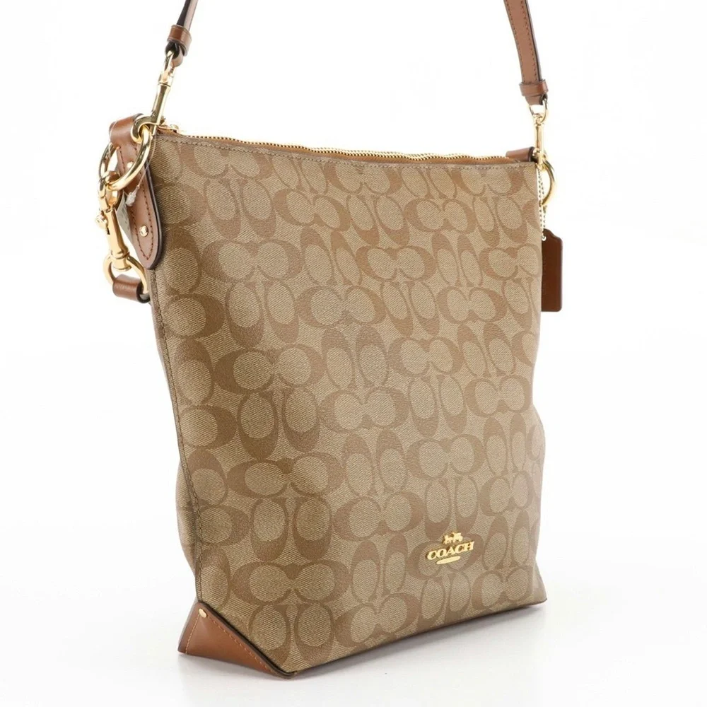 COACH SIGNATURE COATED CANVAS AND LEATHER ABBY 2 WAY BAG